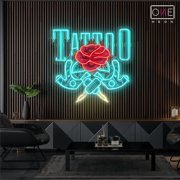 Enseigne néon LED œuvre d'art Tatoueur