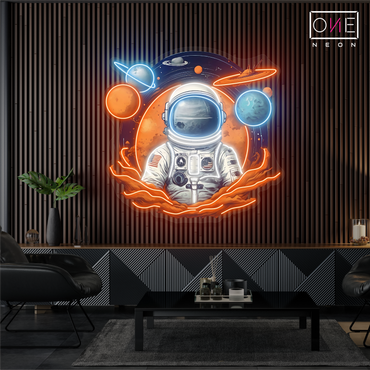 Enseigne néon LED Astronaute explorateur galactique