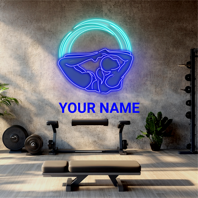 Enseigne au néon LED d'œuvre d'art de yoga Lunar Flow