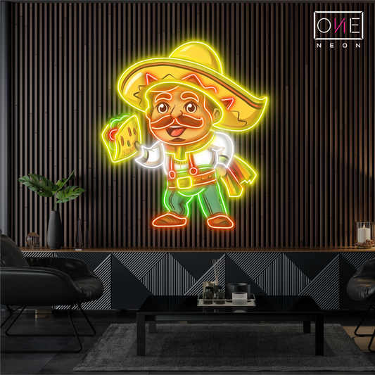 Enseigne lumineuse LED Néon "Taco Guy"