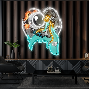 Enseigne néon LED Rodéo d'astronaute