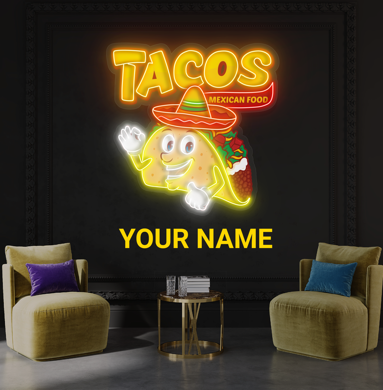 Enseigne néon LED Tacos Mexican Food Artwork