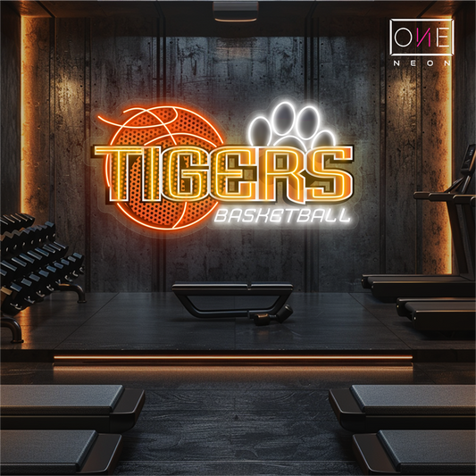 Enseigne Néon LED Artwork Basketball Tigers