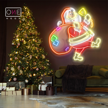 Enseigne néon LED décorative Le voyage joyeux du père Noël