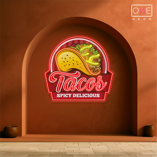 Tacos Épicés Délicieux Enseigne Néon LED