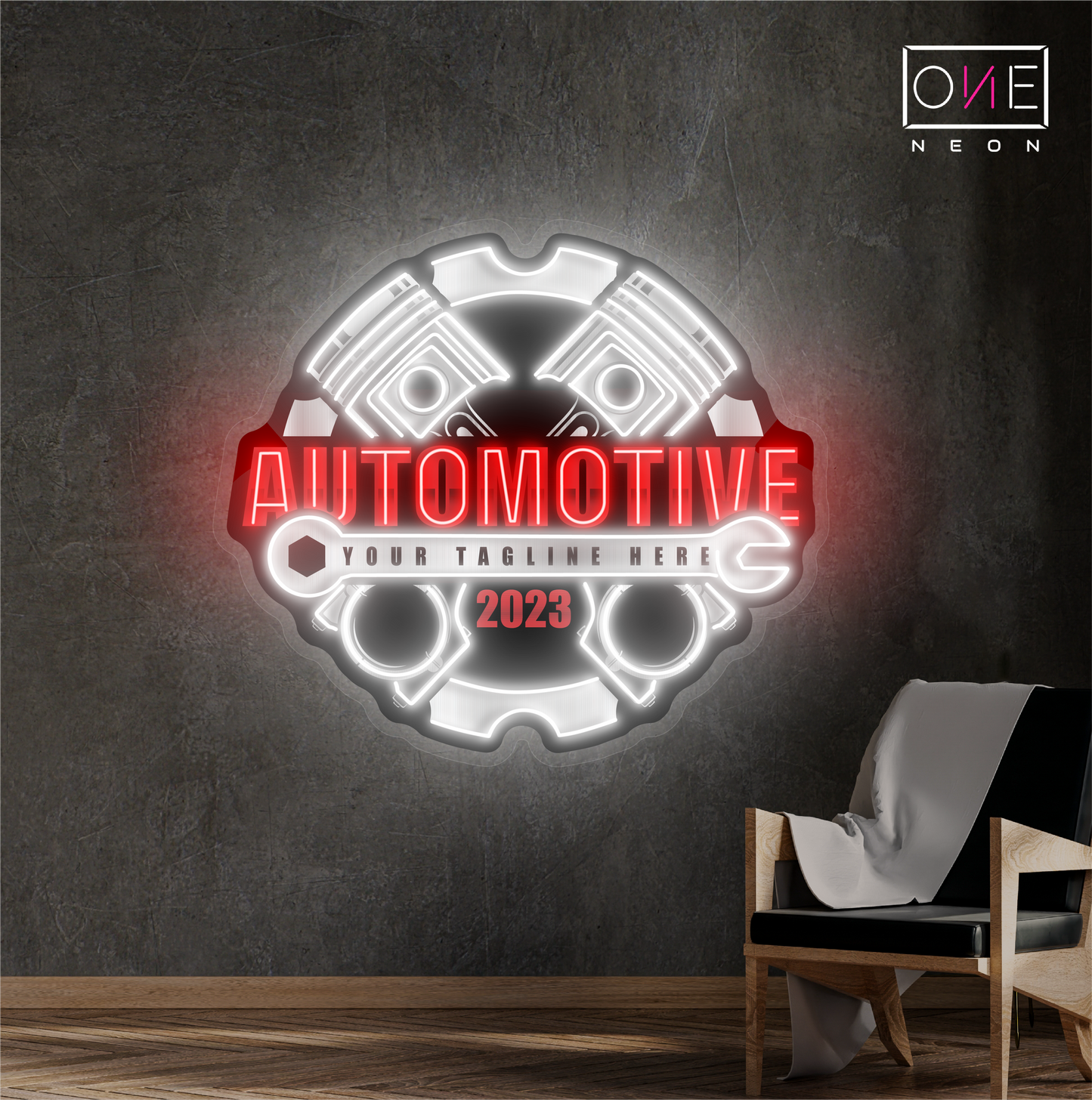 Enseigne néon LED œuvre d'art automobile