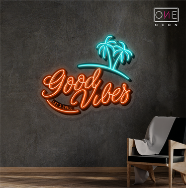Enseigne néon LED "Good Vibes Artwork"