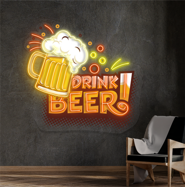 Enseigne néon LED décorative « Drink Beer »