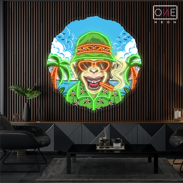 Enseigne néon LED Motif singe tropical