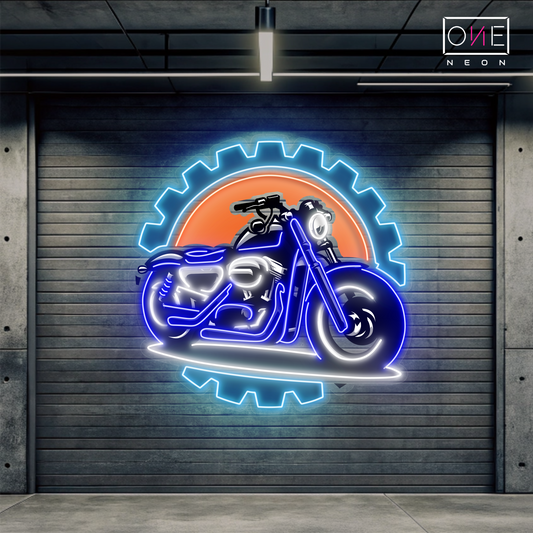 Enseigne néon LED murale « Gearhead Ride »