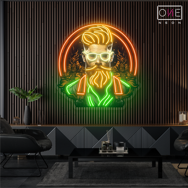 Enseigne néon LED "Gentleman Barbu"