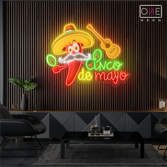 Enseigne LED néon décorative Cinqo de Mayo