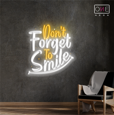 Œuvre d'art néon LED "N'oubliez pas de sourire"