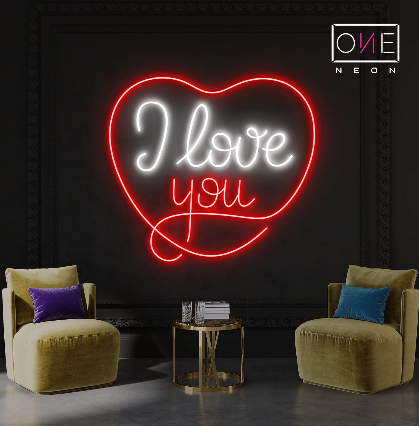 Enseigne néon LED I Love You
