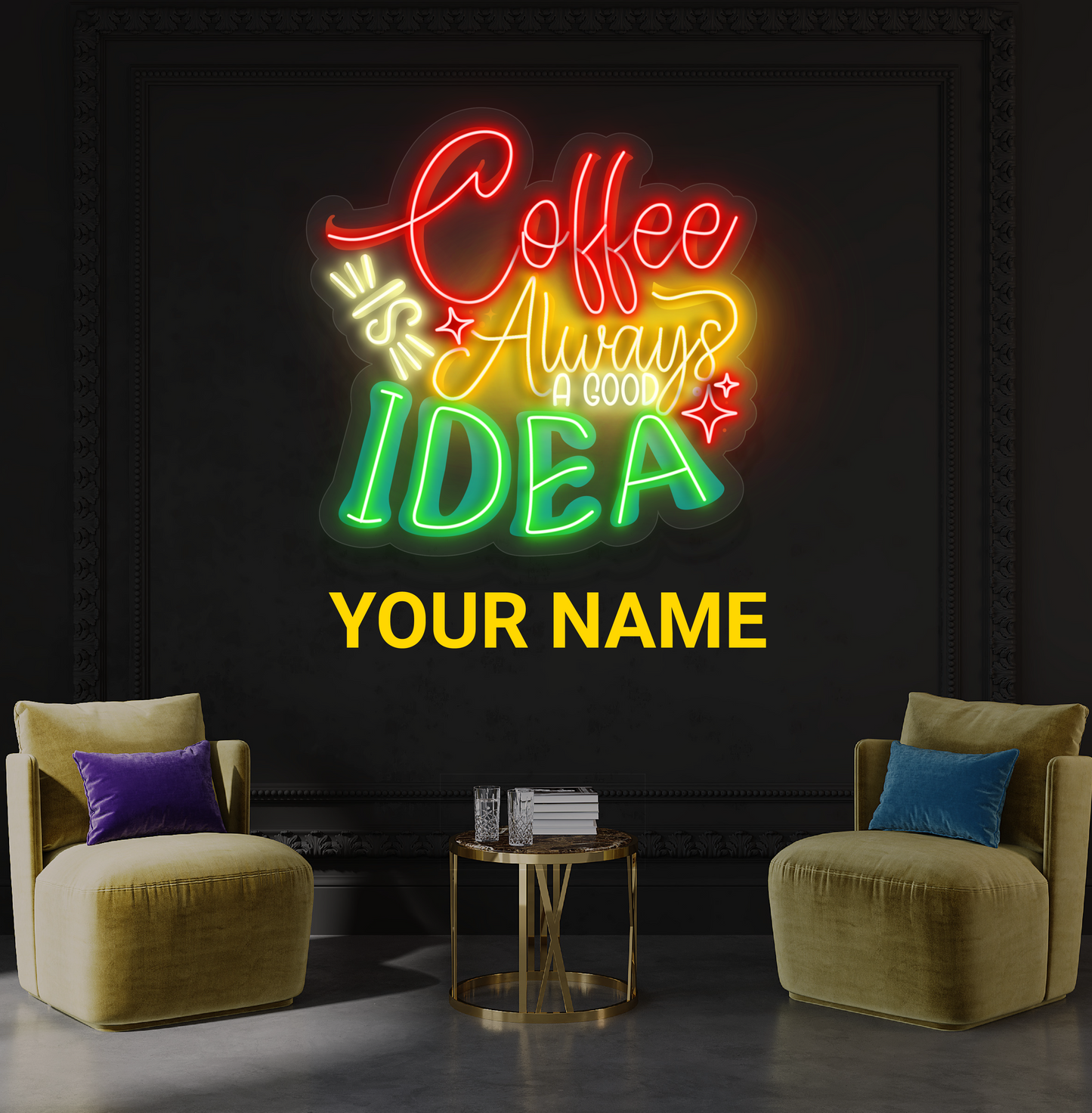 Enseigne néon LED décorative « Coffee is Always a Good Idea »
