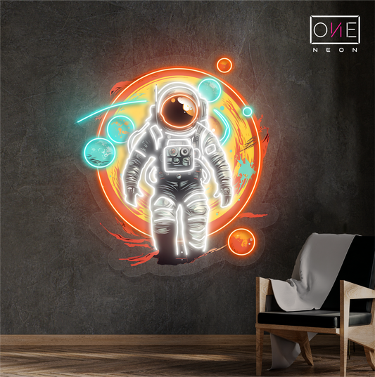 Enseigne lumineuse LED néon « Voyage d'astronaute »