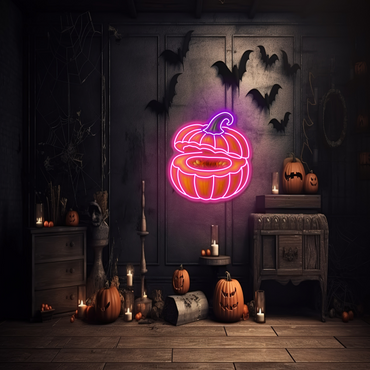 Enseigne néon LED citrouille d'Halloween