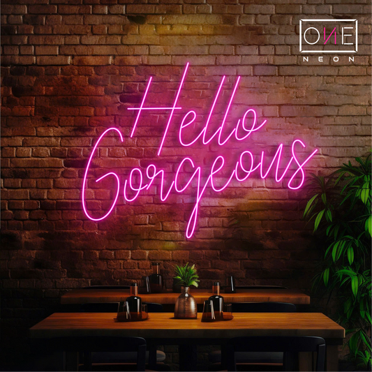 Enseigne néon LED Hello Gorgeous