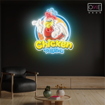Enseigne néon LED "Chef Chick's Delight Artwork"