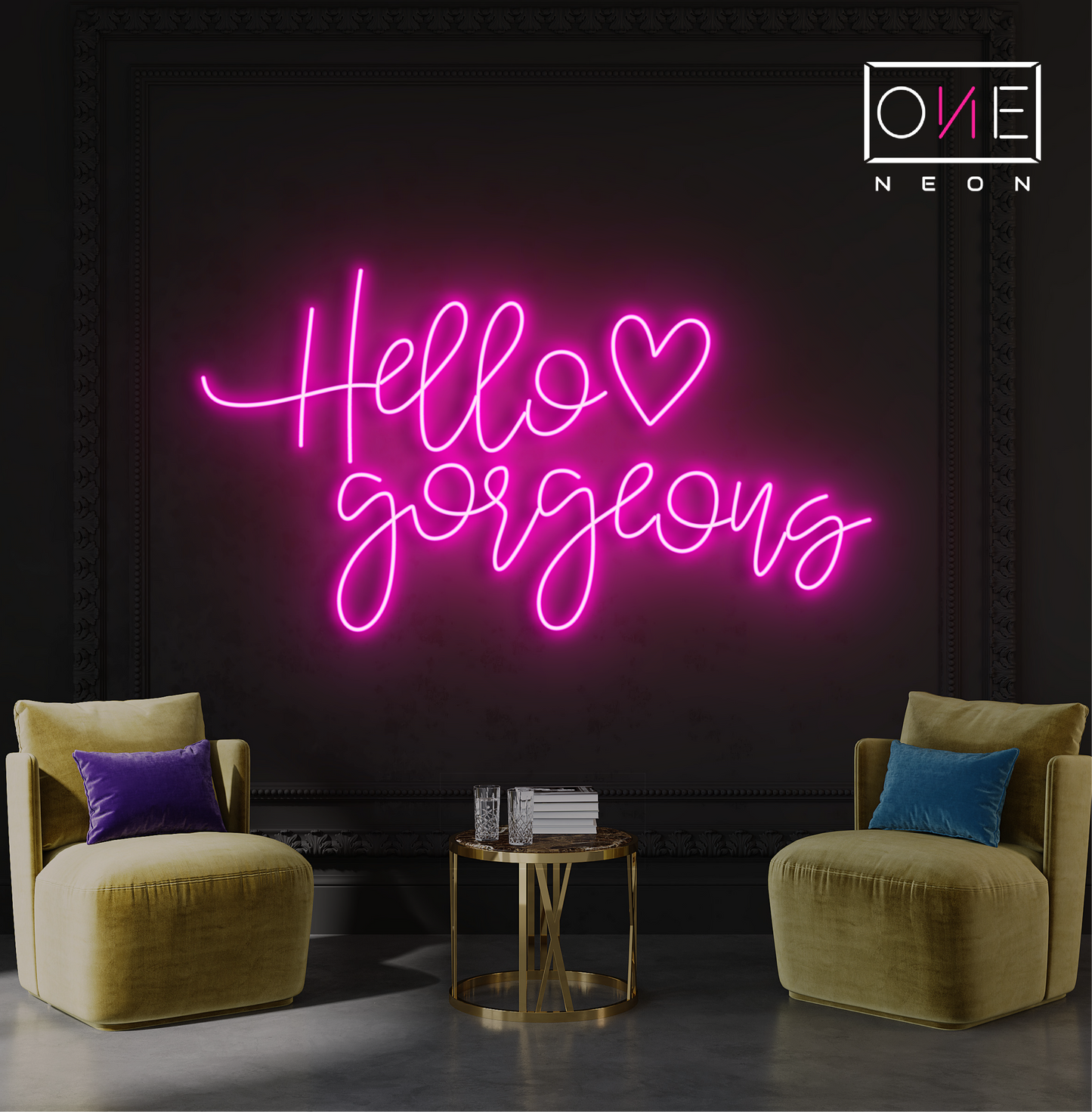 Enseigne néon LED Hello Gorgeous