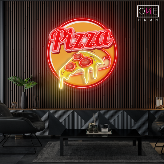Enseigne néon LED Motif tranche de pizza