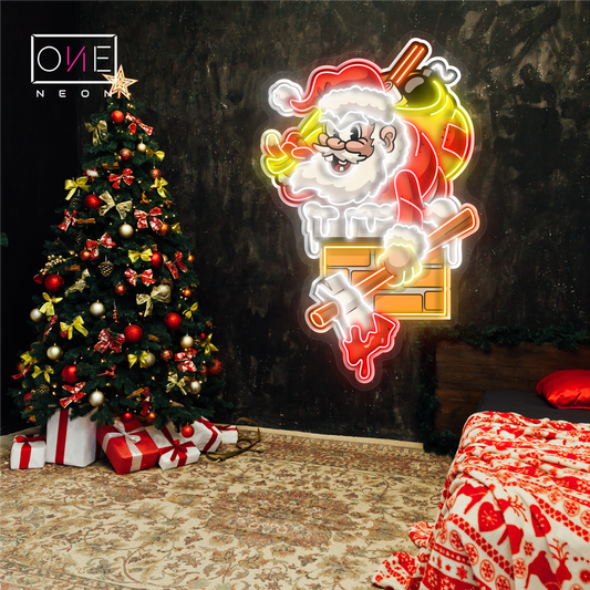 Enseigne néon LED décorative "L'évasion malicieuse du Père Noël"