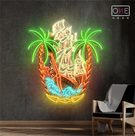 Enseigne lumineuse LED néon « Pirate Paradise »