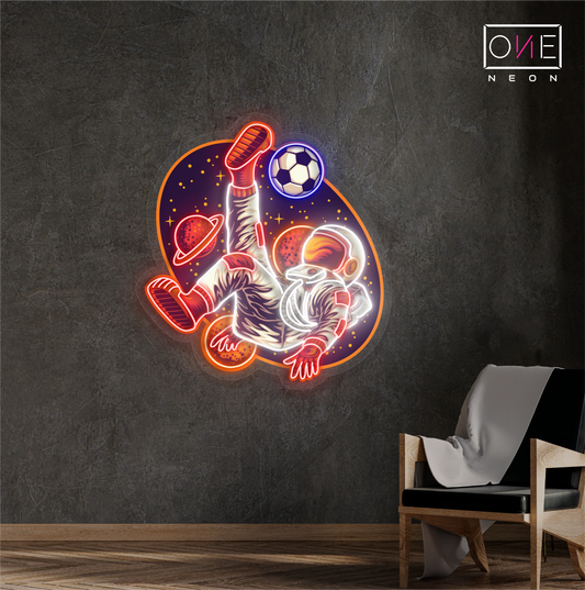 Enseigne néon LED Football Astronautique