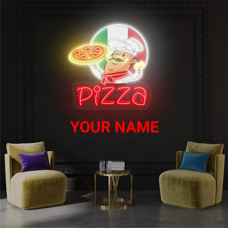Enseigne lumineuse néon LED spéciale pizza du chef