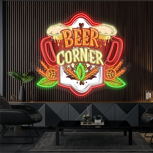 Enseigne lumineuse LED néon Coin Bière