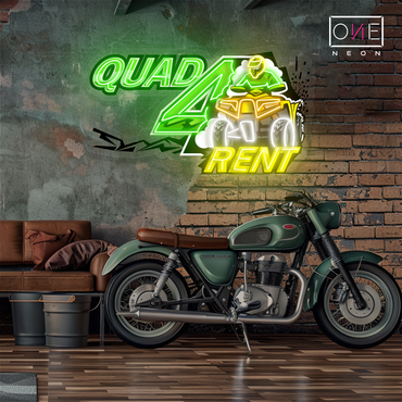 Enseigne néon LED "Quad à louer"