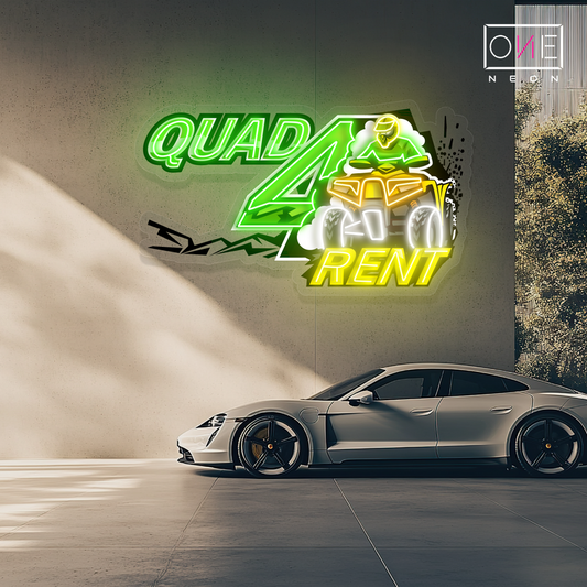 Enseigne néon LED "Quad à louer"