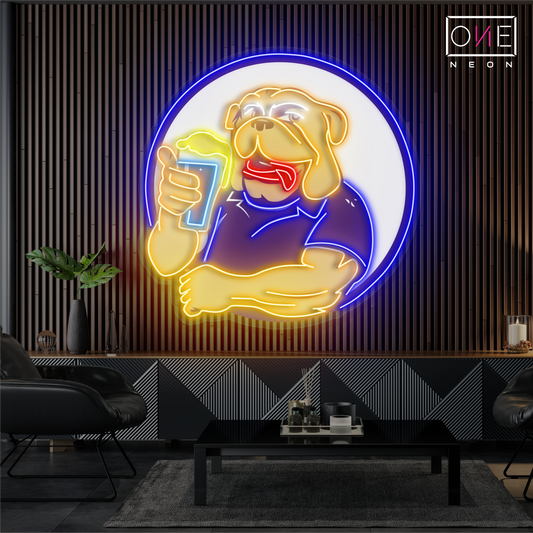 Enseigne néon LED Motif bière Bulldog