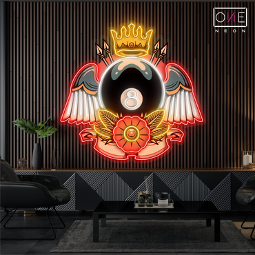 Enseigne lumineuse LED néon Queen Billiard Artwork