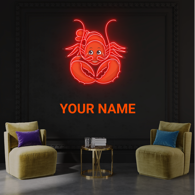 Enseigne Néon LED Homard Heureux