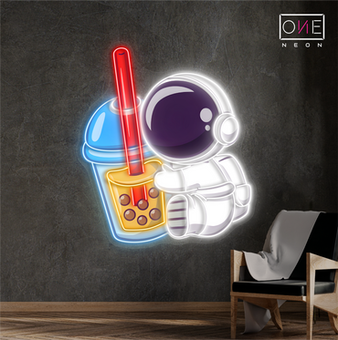 Enseigne LED néon Boba Astronaut Artwork