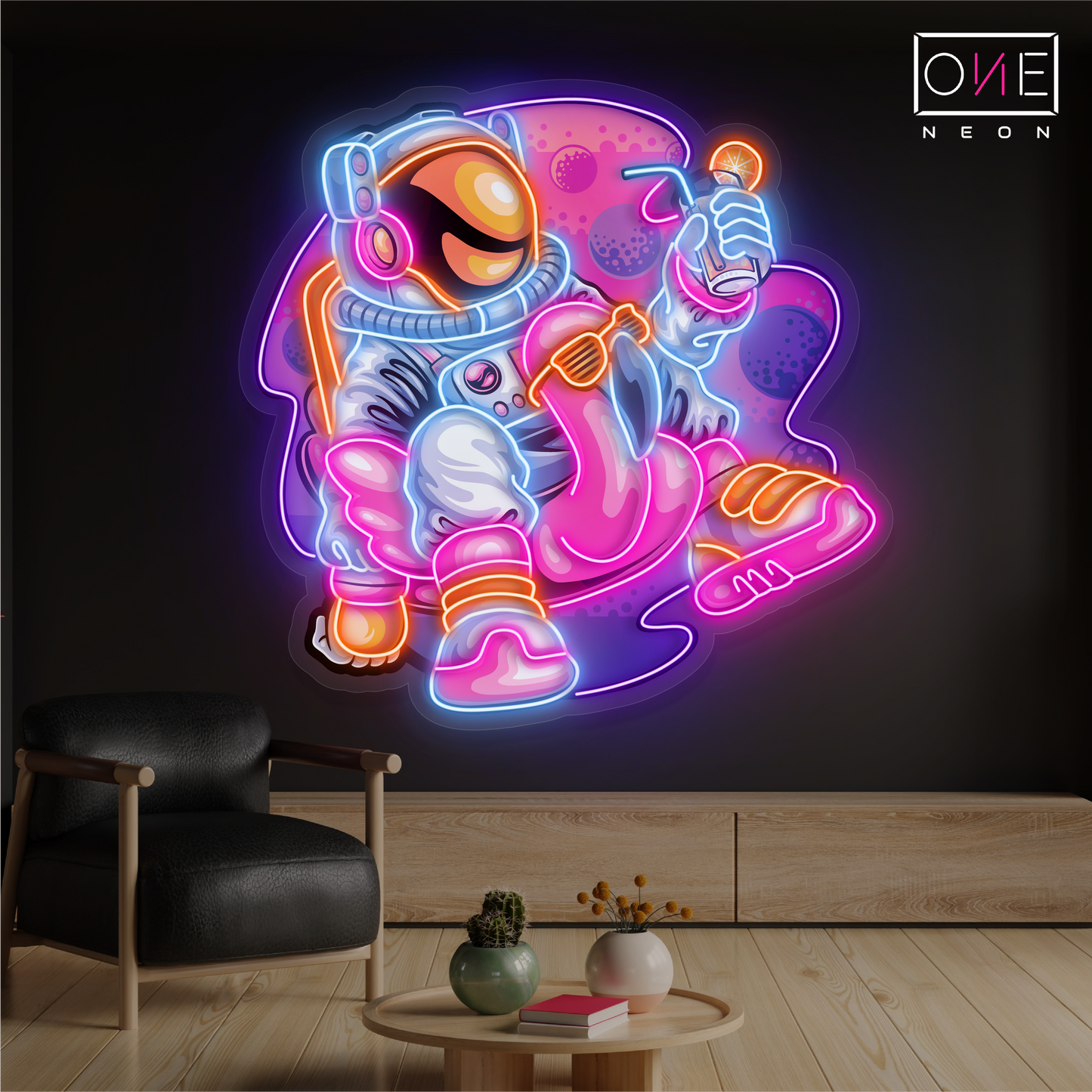 Enseigne néon LED Astronaute Détente