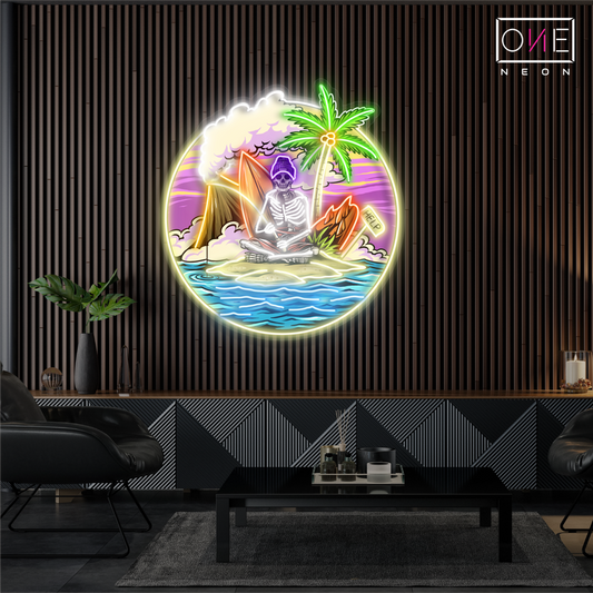 Enseigne LED néon Squelette Naufragé