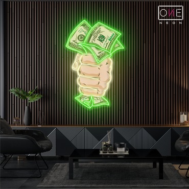 Enseigne lumineuse néon "Cash Grab Artwork"