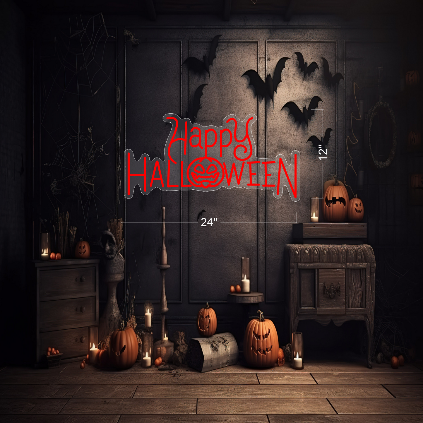 Enseigne néon LED Joyeux Halloween