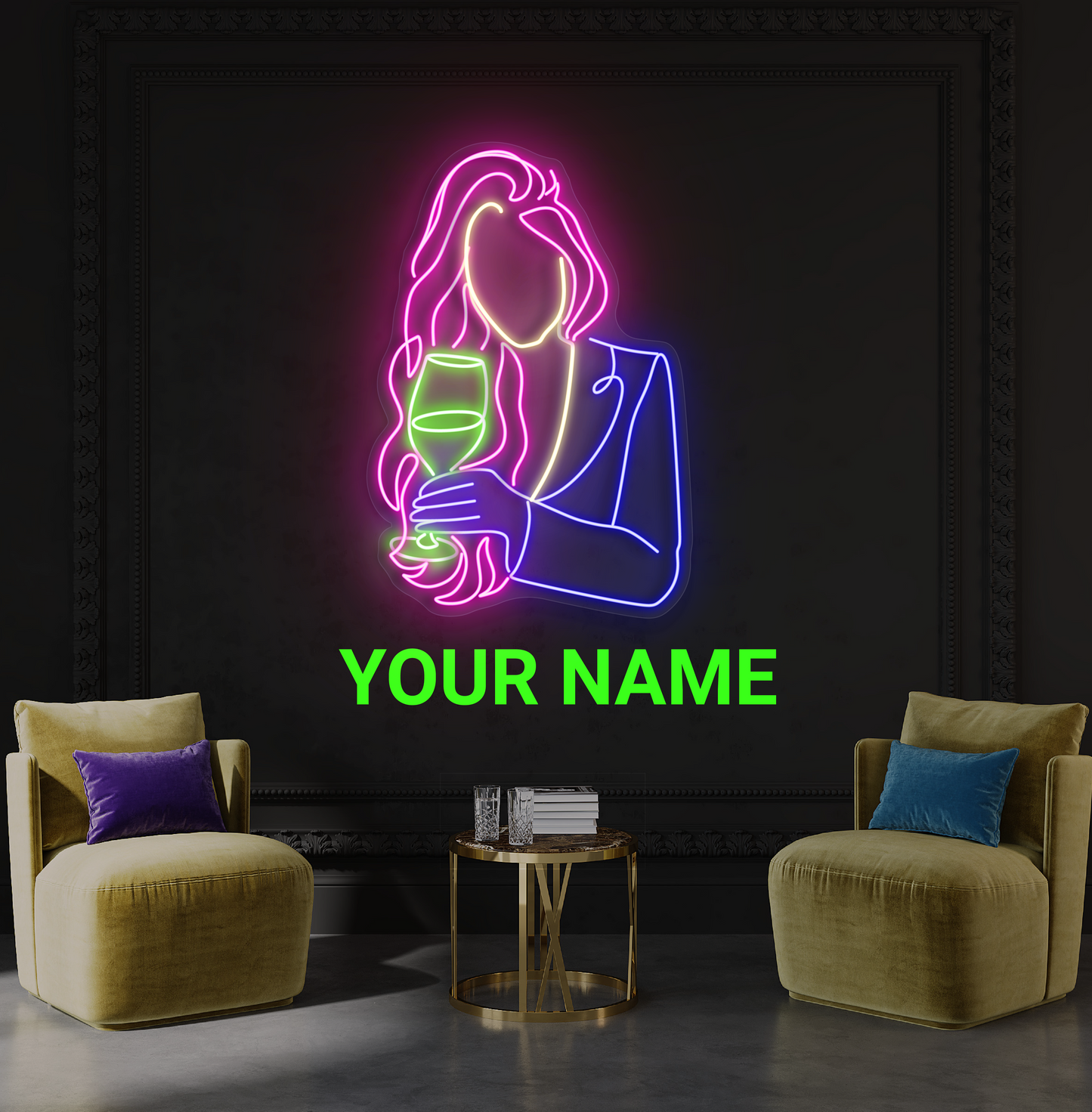 Enseigne Néon LED Œuvre d'Art Sip Élégant