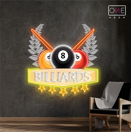 Enseigne LED néon décorative de billard Champion