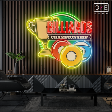 Enseigne Néon LED "Championnat de Billard"