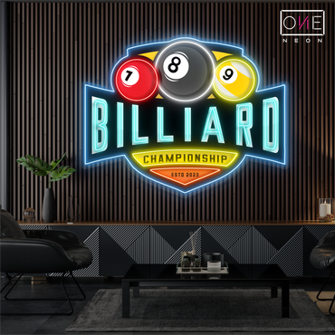 Enseigne néon LED œuvre d'art Billard Arena