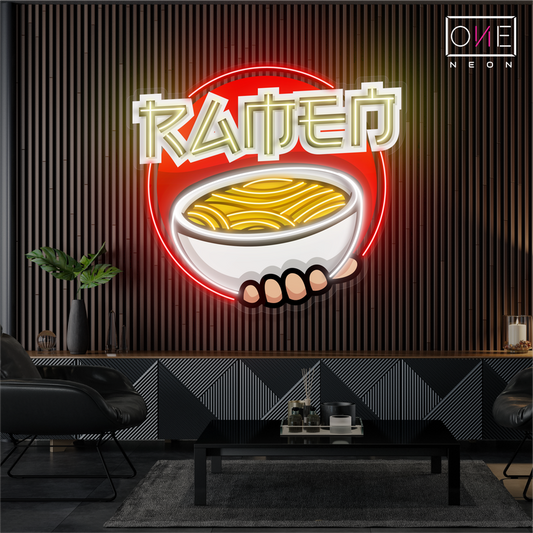 Enseigne néon LED bol de ramen