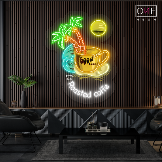 Enseigne néon LED artistique de café torréfié