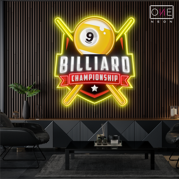 Enseigne néon LED Artwork Championnat de billard à 9 boules