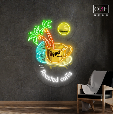 Enseigne néon LED artistique de café torréfié