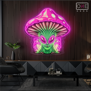 Enseigne néon LED "Reine Champignon Extraterrestre"