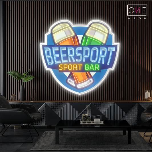 Enseigne néon LED murale lumineuse BeerSport Bar